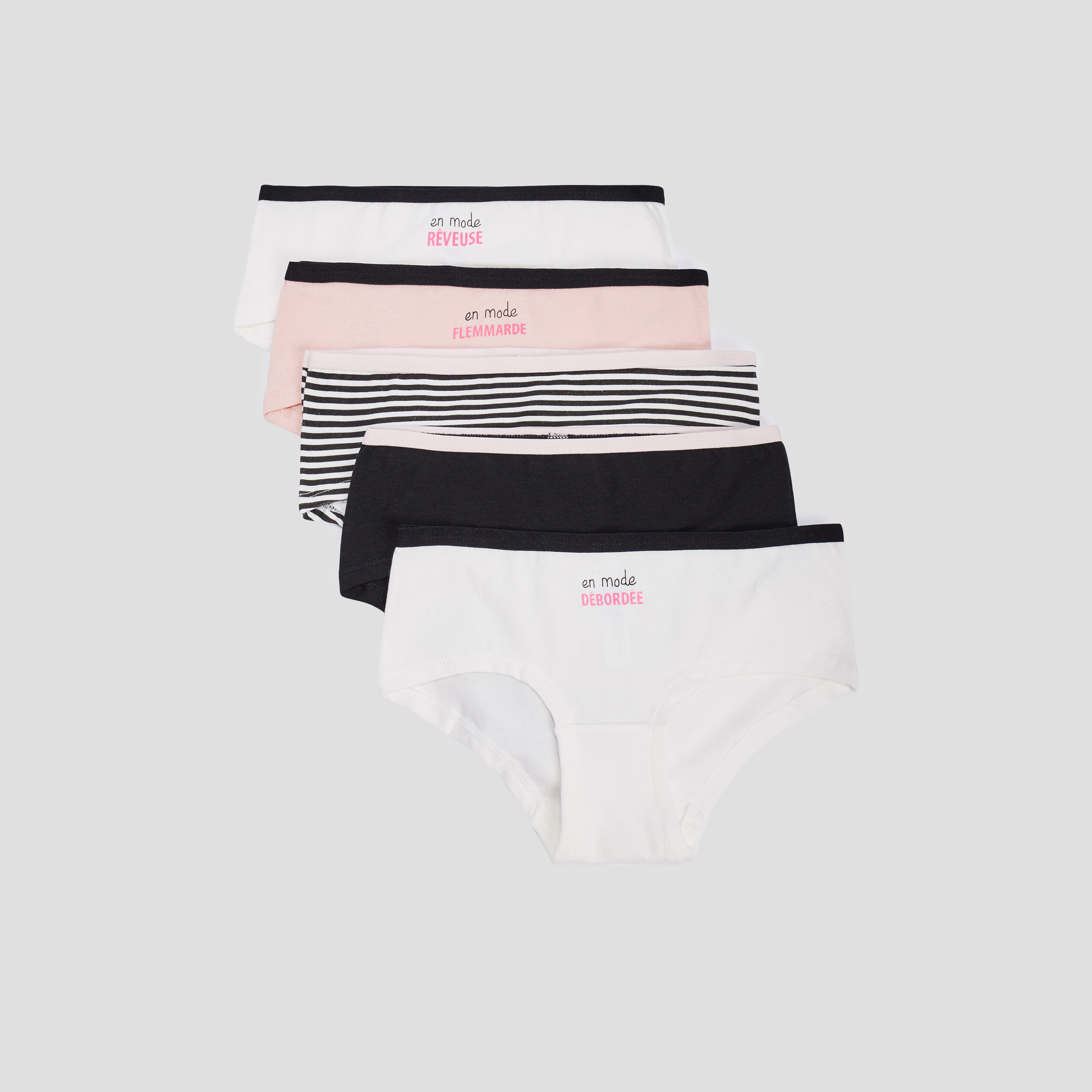 Lot 5 shortys rose fille | La Halle
