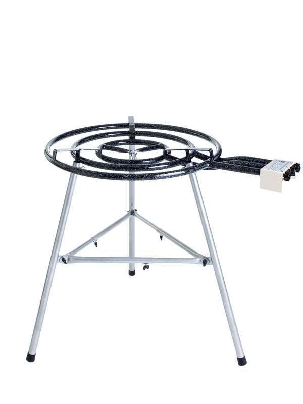 PaellaWorld International Paella World Gastro-Catering-Grill Comfort Line-Set 5, Pfanne 80cm, 3-Ring-Brenner 60cm, 27,4 kW, Dreibein-Ständer