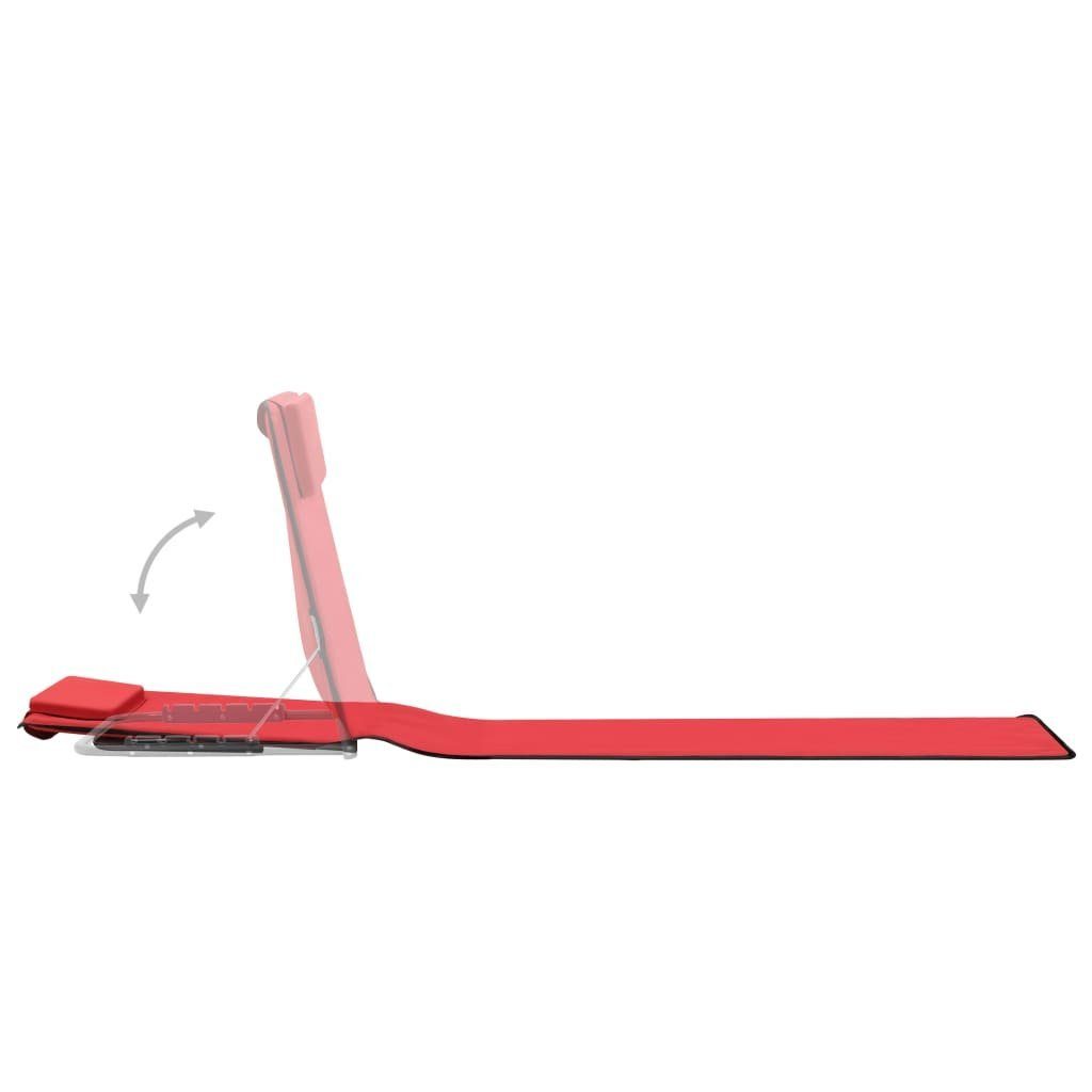 vidaXL Campingliege Klappbare Strandmatte 2 Stk Stahl und Stoff Rot