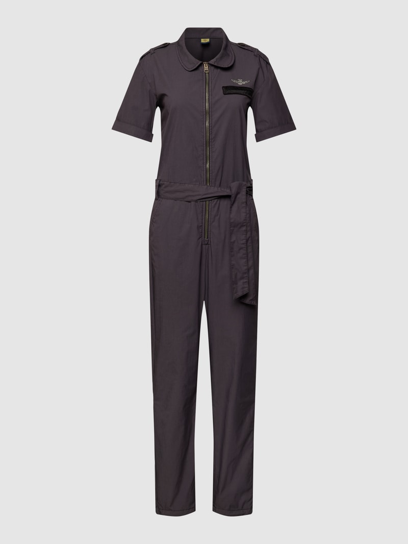 Jumpsuit mit Schulterklappen Modell 'Flightcaptain' in anthrazit