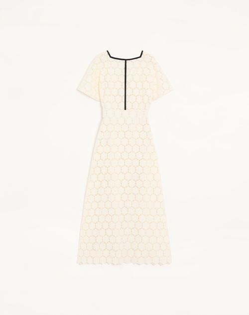Vestido Midi Em Algodão Fleurs A' Jours