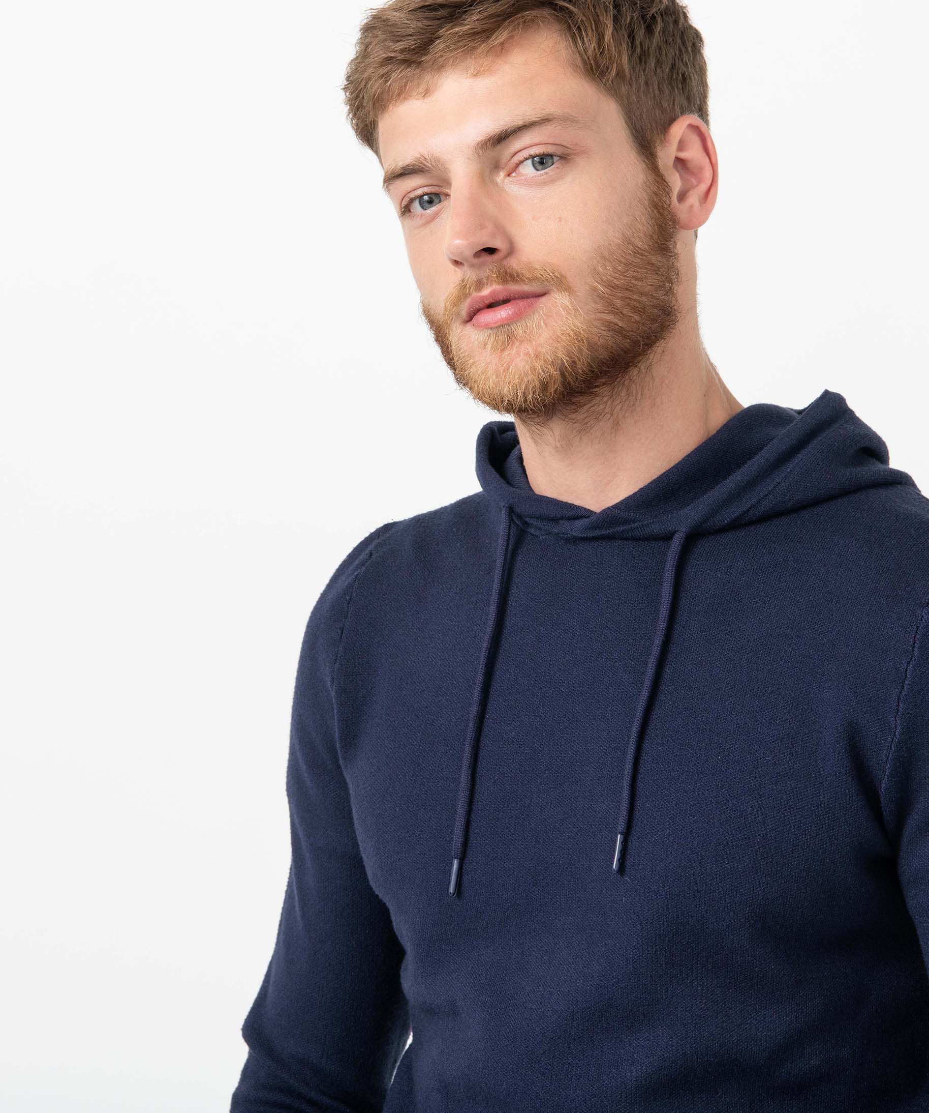 Pull homme à capuche faon sweat blanc | GEMO