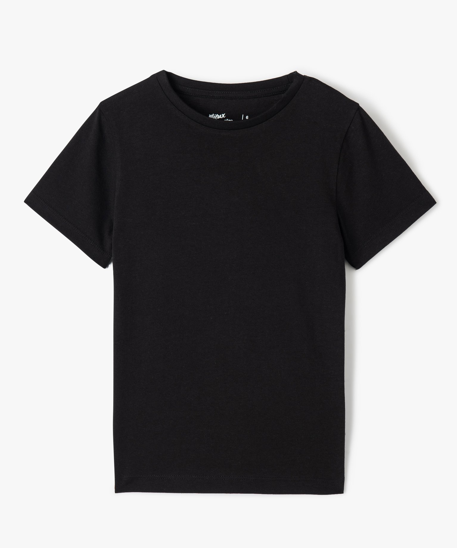 Tee-shirt Garçon uni à manches courtes noir | GEMO
