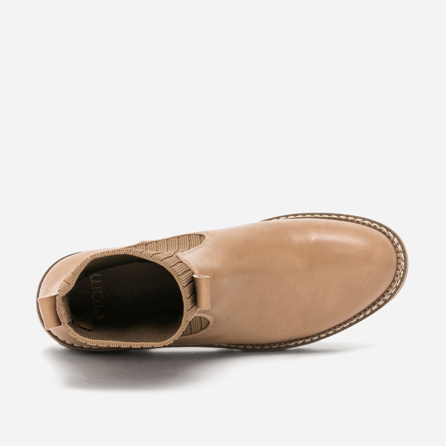 Chelsea boots camel à semelle crantée