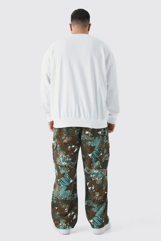 Plus lockere Twill Camouflage Cargo-Hose