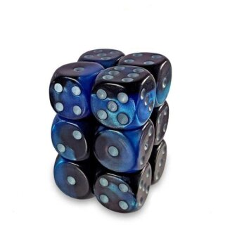 Spielwürfel W6 - Blau Marmor 16 mm (12)