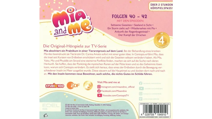 Hörspiel-Box,Folge 40-42 Mit Blumentütchen Mia And Me