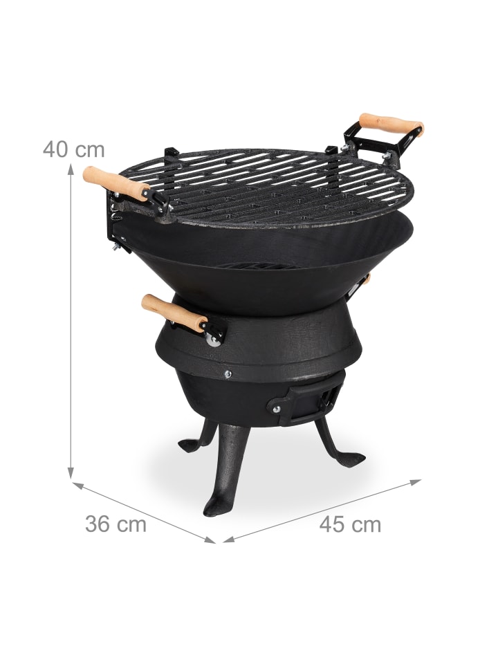 relaxdays Grillfass in Schwarz günstig kaufen onesize