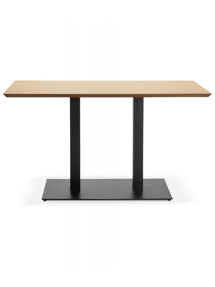 KADIMA DESIGN Esstisch Eichenfinish MDF mit Metallgestell | Designertisch Zumba in Beige günstig kaufen
