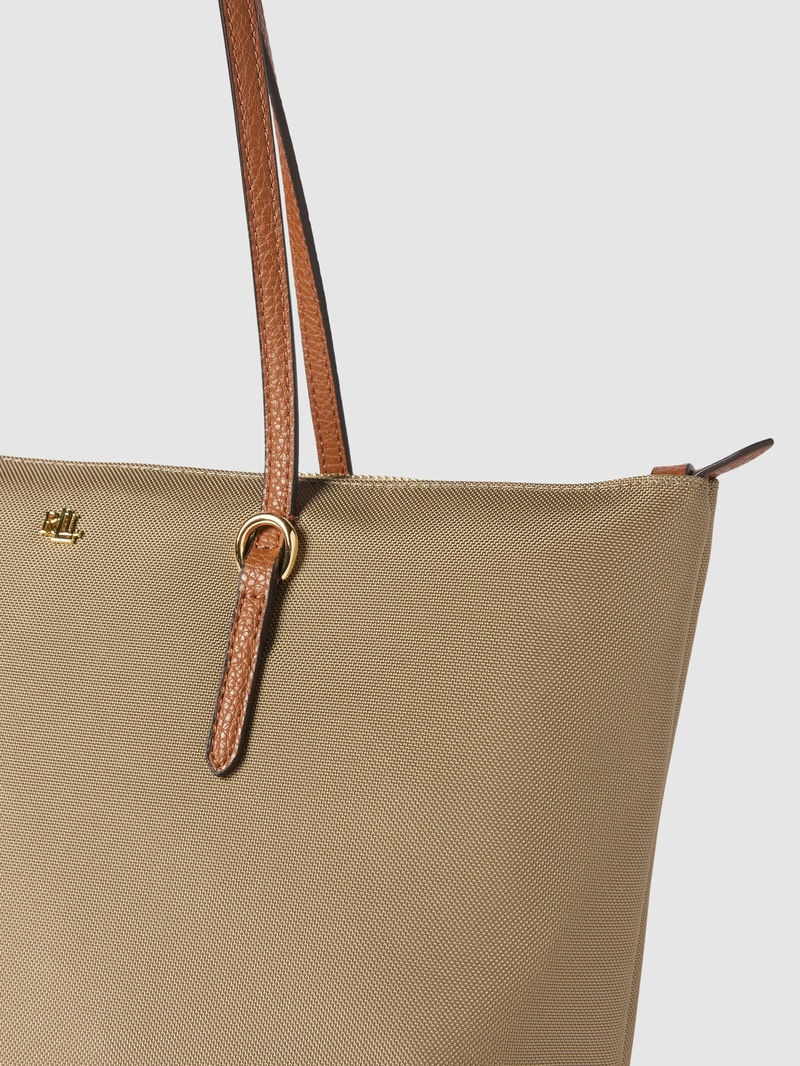 Tote Bag mit Label-Detail Modell 'KEATON' in taupe