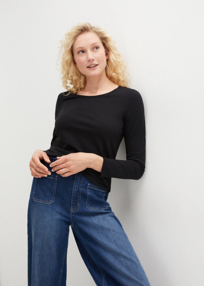Langarmshirt mit Rundhalsausschnitt (2er Pack)