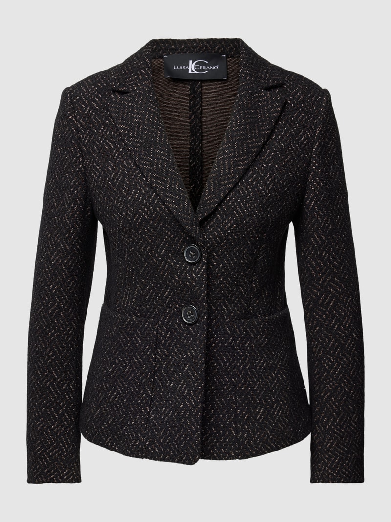Blazer mit Reverskragen in schwarz