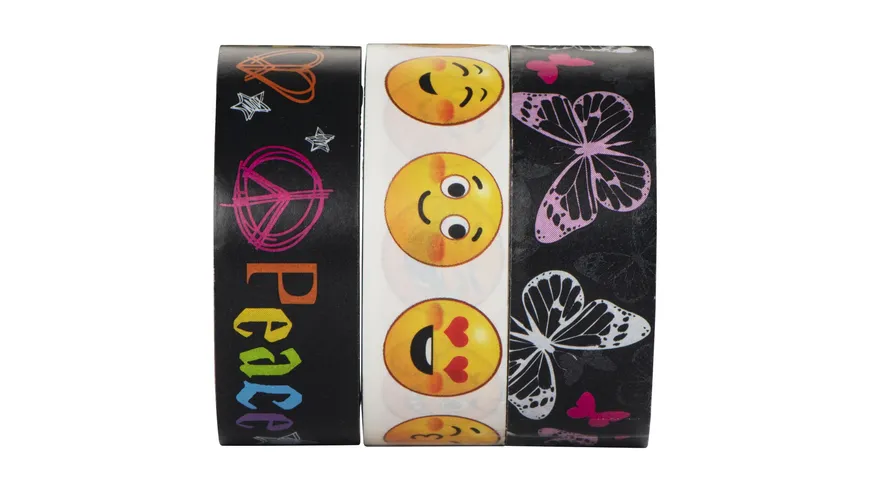 Masking Tapes 1,5x500 cm, verschiedene Motive in 3er-Sets