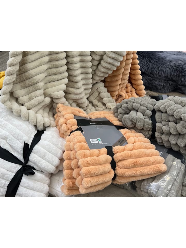 GMD Living Superweiche Kuscheldecke PLUSH, moderne Wohndecke in Ivory (elfenbein) günstig kaufen 150 x 200 cm