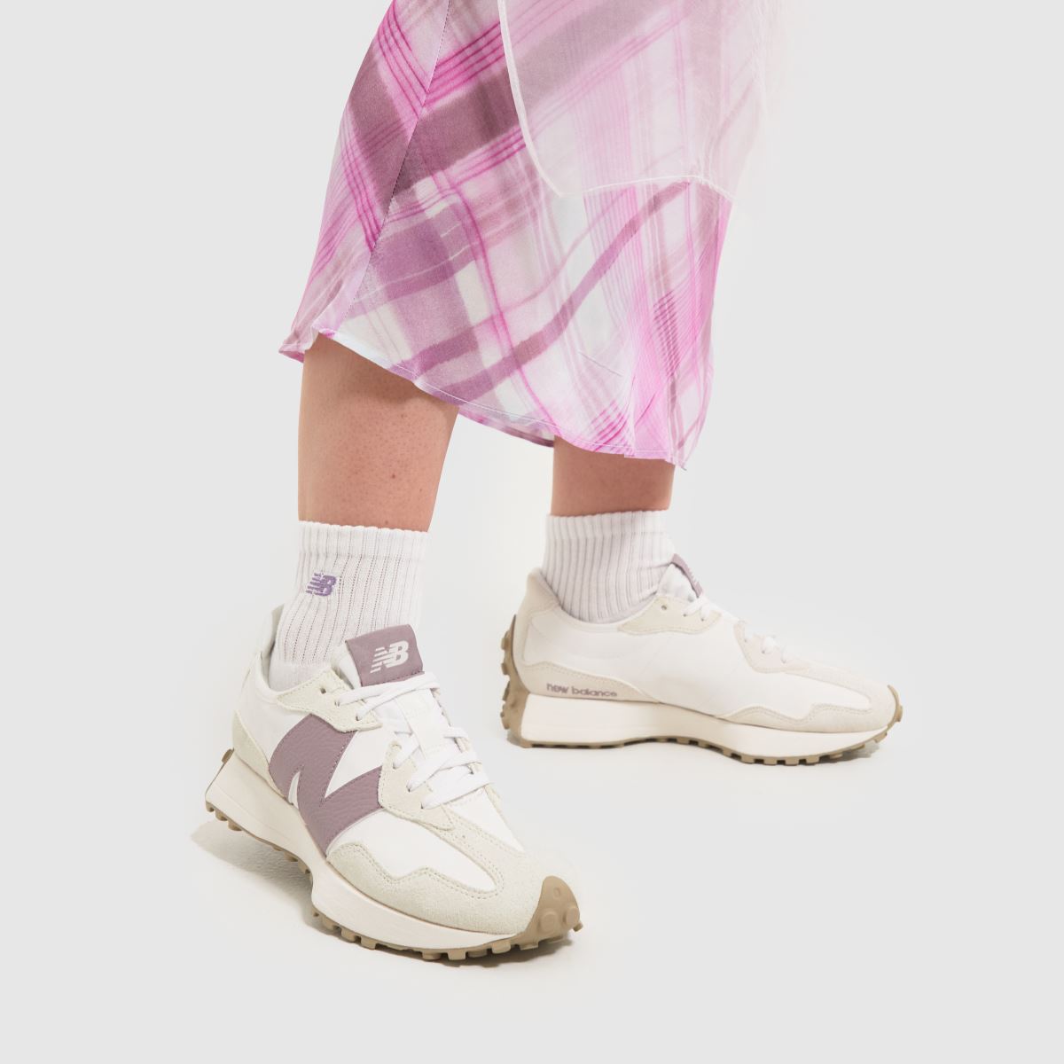 New Balance 327 sportcipő fehér és lila színben