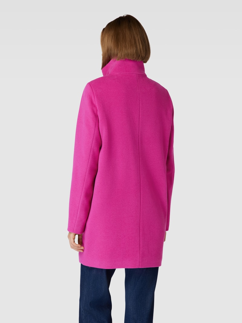 Mantel mit Stehkragen in pink