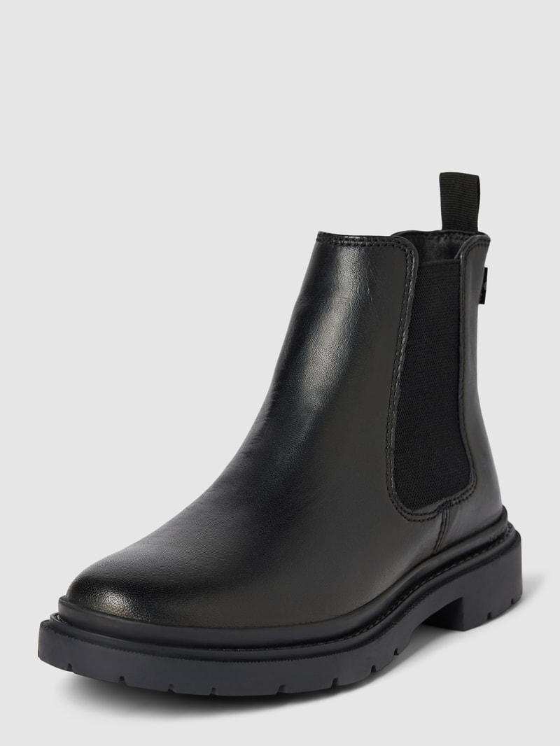Chelsea Boots aus Leder mit Label-Detail Modell 'TROOPER' in schwarz