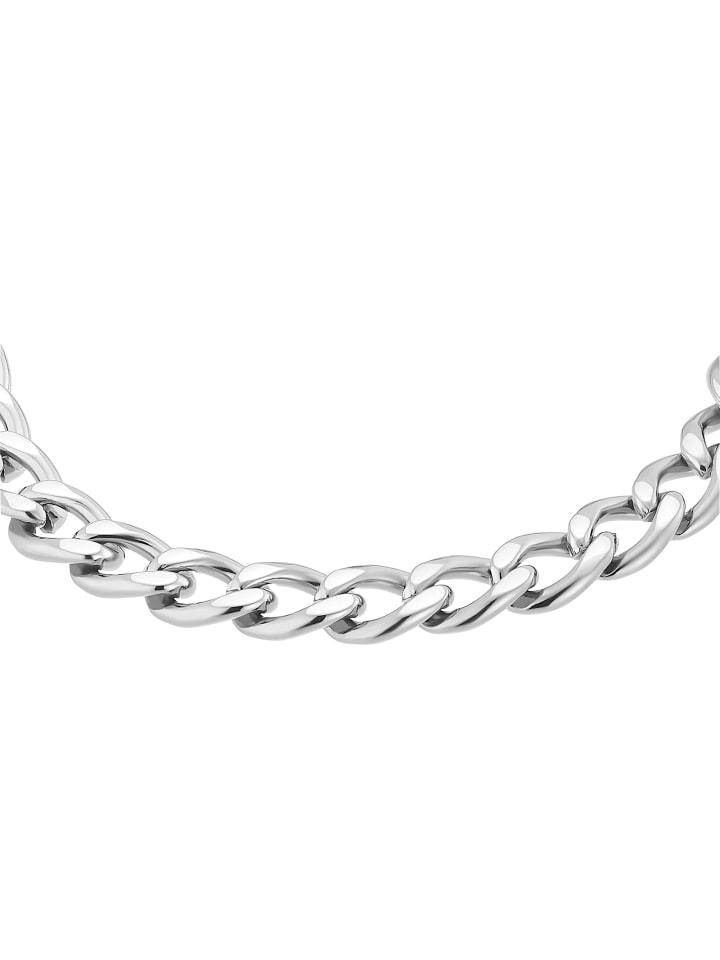 Steel_Art Gliederarmband Keanu schwarz farben in silberfarben poliert günstig kaufen onesize