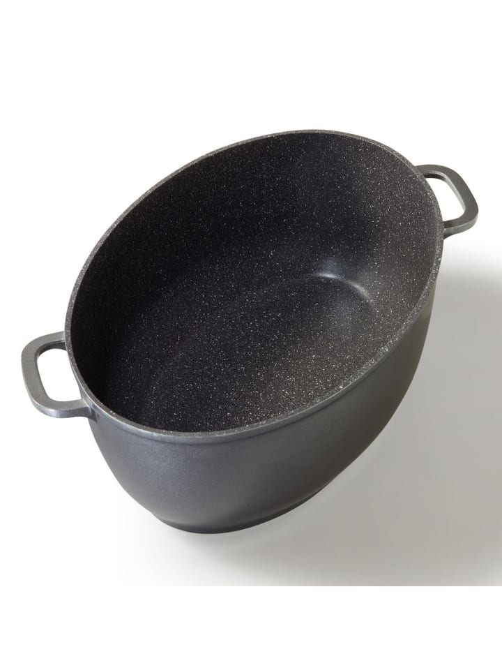 Stoneline Bräter Schmortopf Oval 39x26 cm | mit Deckel in Grau günstig kaufen onesize