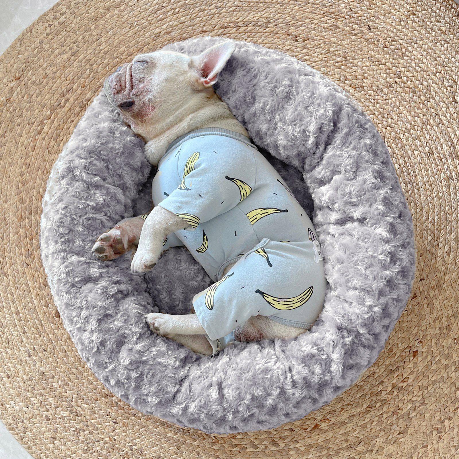CALIYO Tierbett Hundebett Hundekissen Katzenbett, Waschbar Hundesofa, flauschig Kissen Rund aus Plüsch für Kleine, Mittelgroße Hunde, Katzen