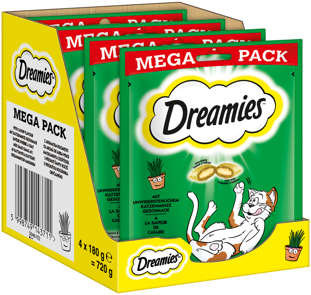 PEDIGREE DREAMIES Portionsbeutel Mega Pack mit Katzenminze Geschmack 180g