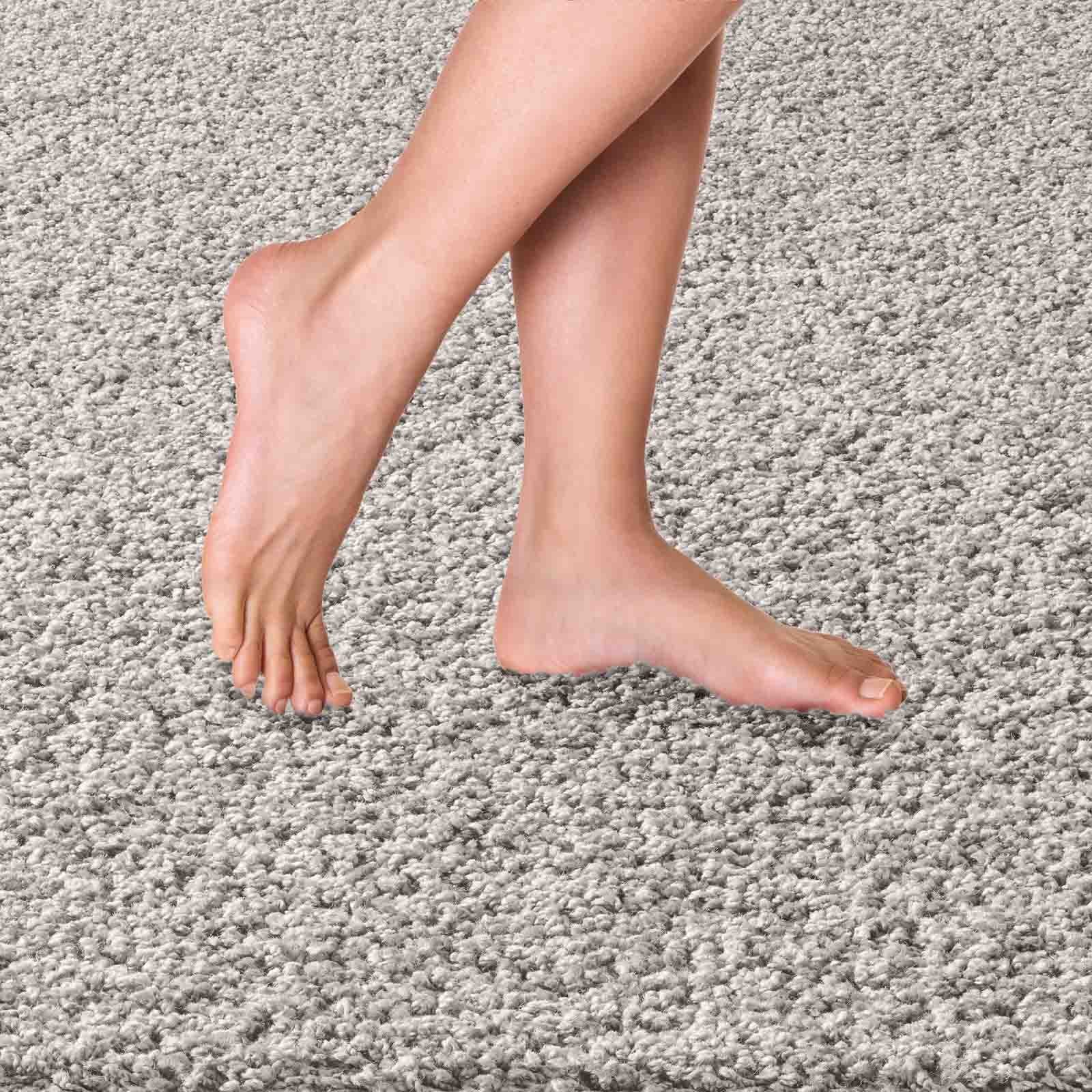Langflor-Teppich Langflorteppich Sole 100% Polypropylen, TaraCarpet, rechteckig, Höhe: 30 mm, Hochflor Shaggy grau waschbar Wohnzimmer Schlafzimmer Bad 060x090 cm