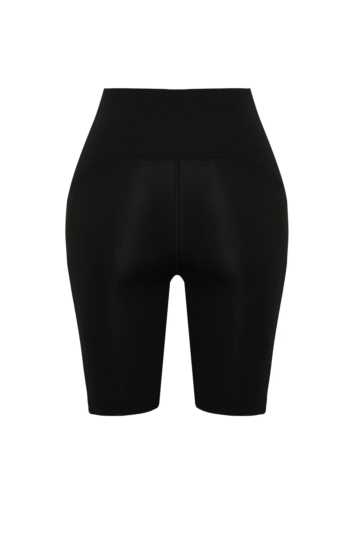 Trendyol Collection  Schwarze matte Recovery-Stoff Reflektor gedruckt gestrickte Sport Biker/Radfahrer/kurze Leggings THMSS24TY00006