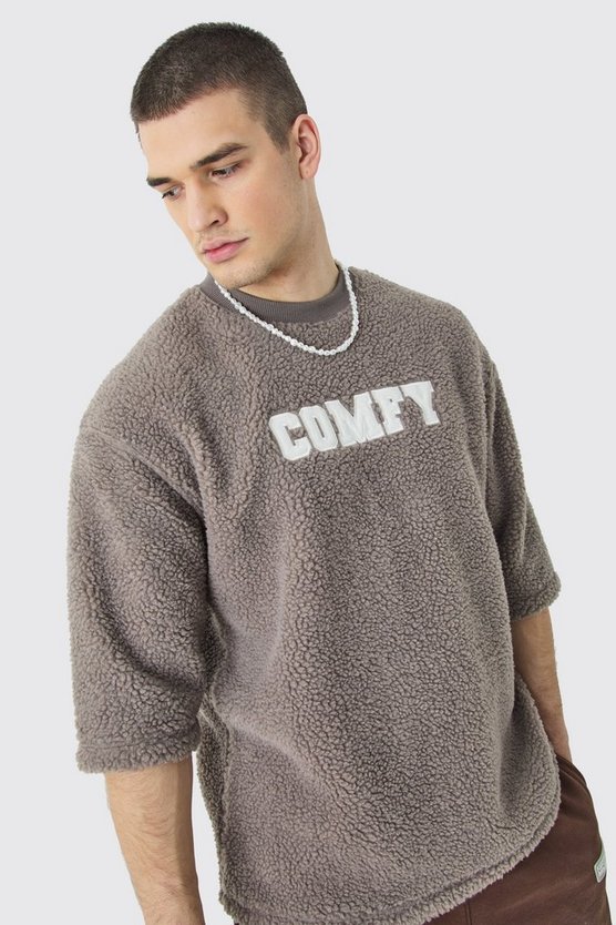 Tall Oversize T-Shirt mit Borg-Applikation