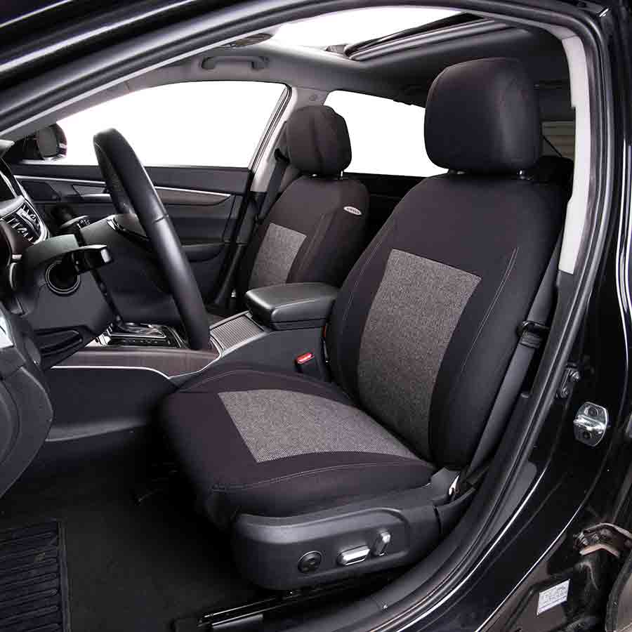 NORAUTO Sitzbezug für 2 Vordersitze, Design ERIS, schwarz-grau - ATU