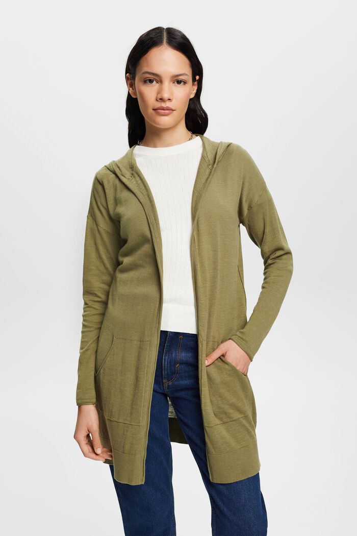 Strickcardigan aus reiner Baumwolle mit Kapuze