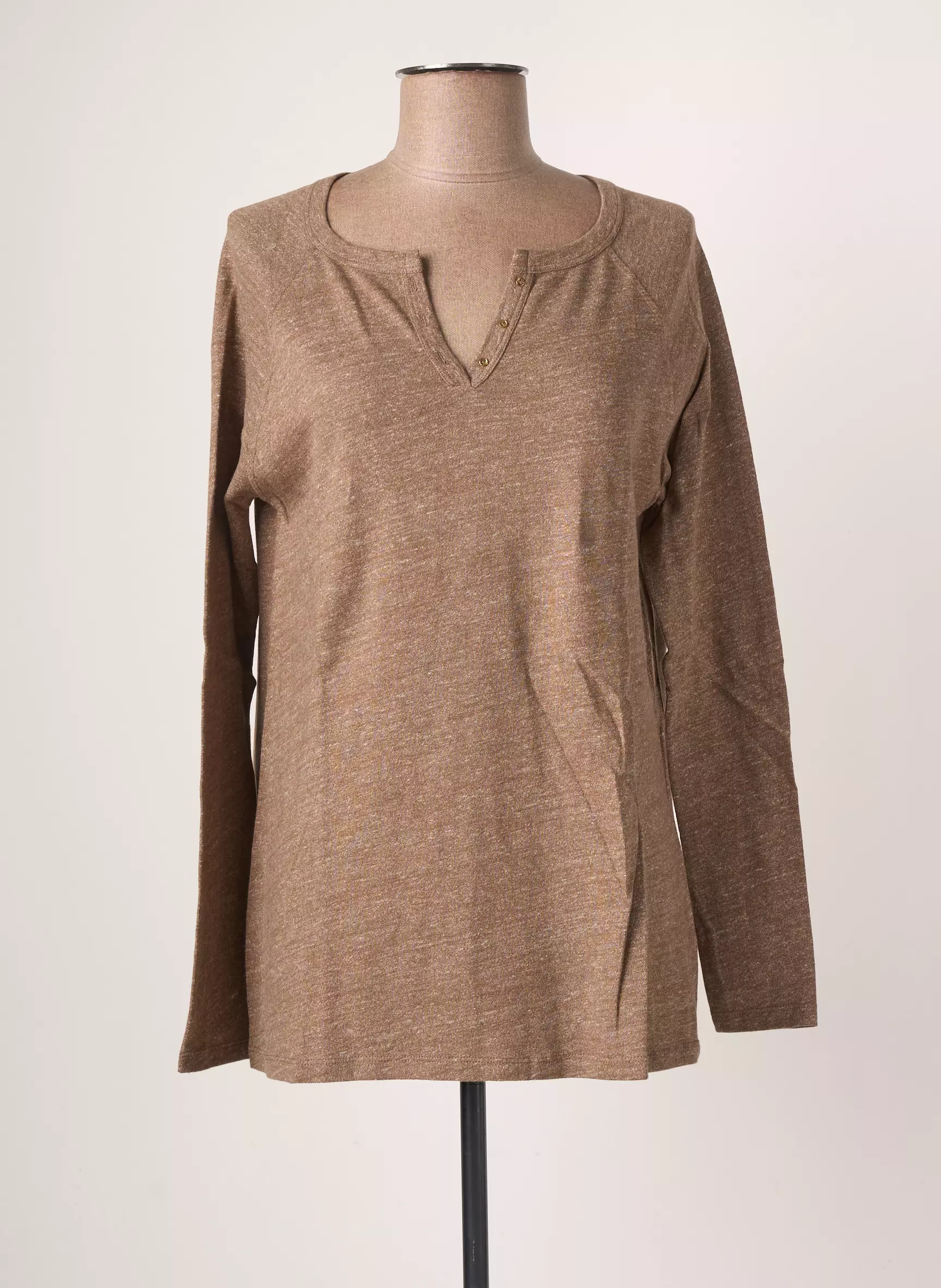 Blanc Boheme Tshirts Femme couleur marron