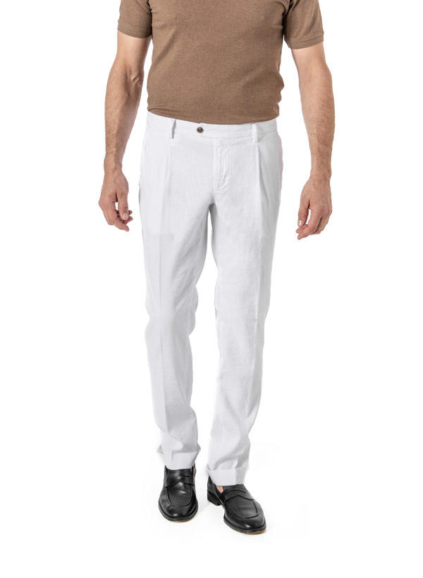 Mason's, Bundfaltenhose, Regular Fit, Leinen, weiß
