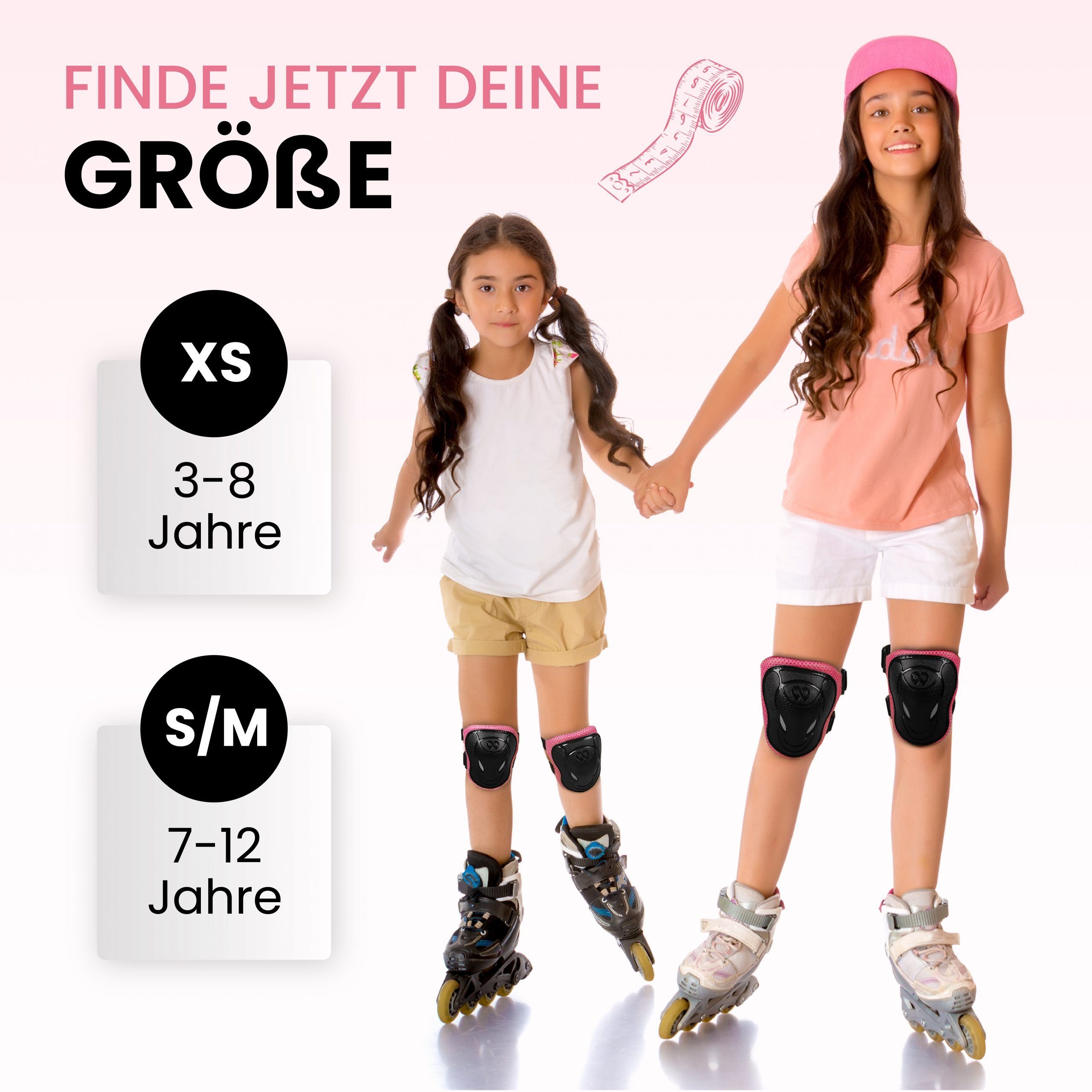 99FLIPS Protektoren-Set Inliner Schoner Kinder Protektoren Schützer Set mit Knieschoner (Skateboard Schutzausrüstung Geschenke für Kinder, 6-tlg., Knieschützer ab 3 Jahre mit Ellenbogenschoner & Handschonern), Skateboard Kinder ab 3 - Schlittschuhe f