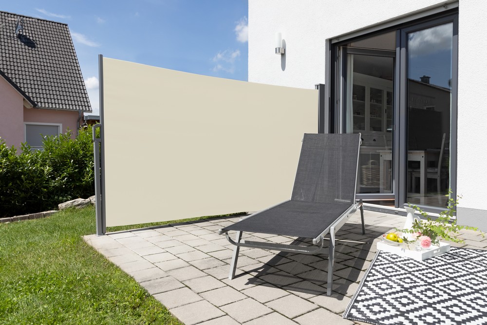 HC Home & Living HC Garten & Freizeit Seitenmarkise Balkonmarkise aus Aluminium, ca. 3 x 1,6 m - Beige