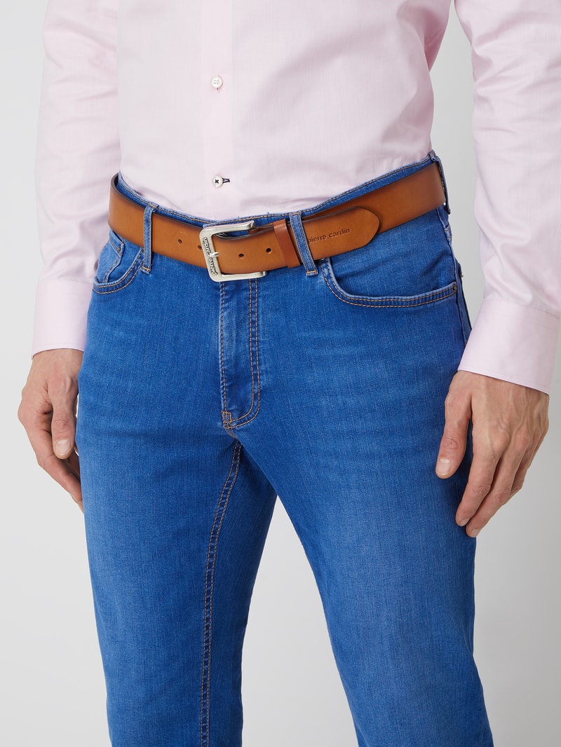 Gürtel aus Leder in cognac