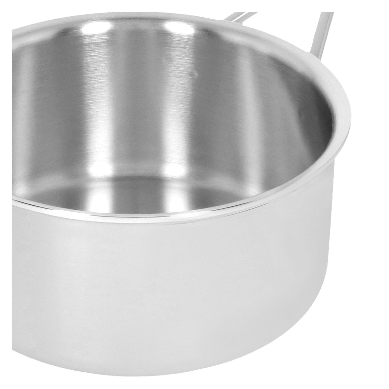 Stieltopf mit Deckel 18 cm, 18/10 Edelstahl, Silber