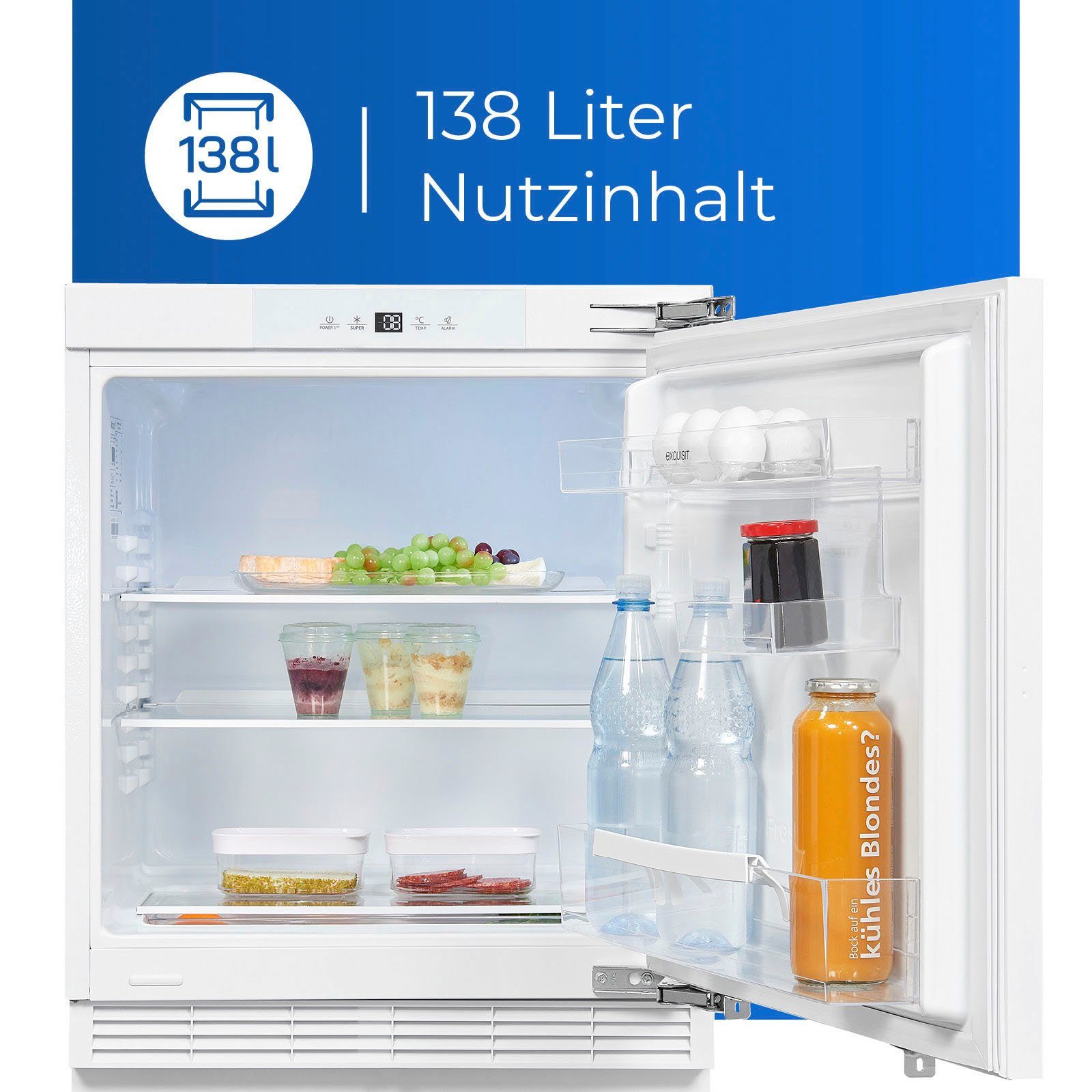 exquisit Kühlschrank UKS140-V-FE-010E, 82,3 cm hoch, 59,5 cm breit