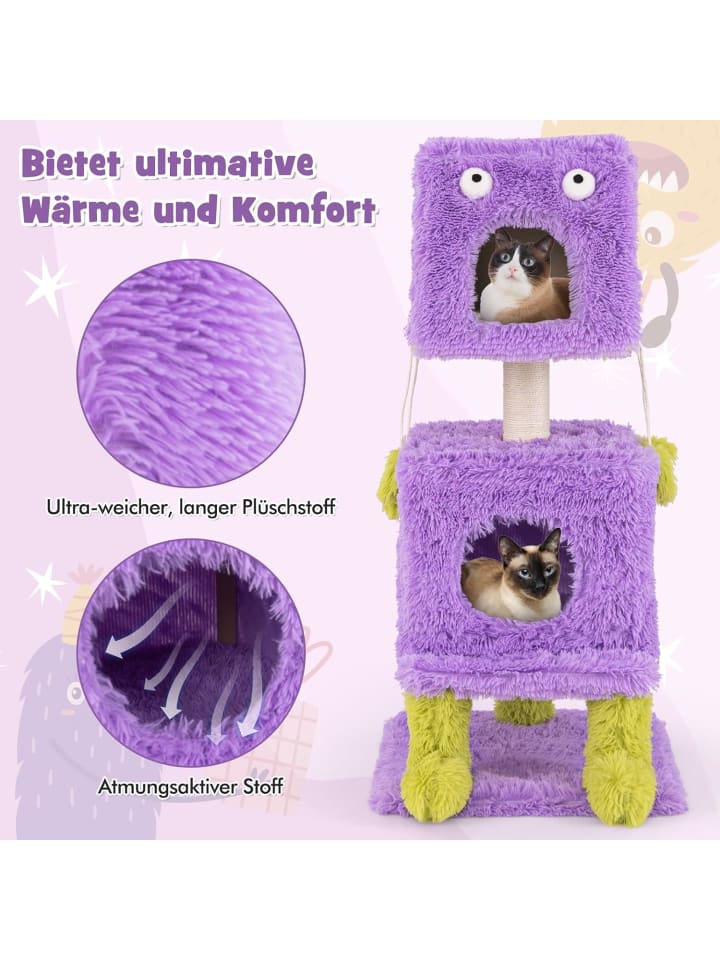 COSTWAY Kratzbaum Monster-Thema 111cm in Lila günstig kaufen onesize