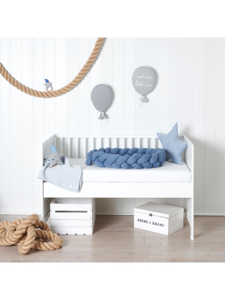 nordic coast company  Bettschlange geflochten Jersey Blau günstig kaufen onesize