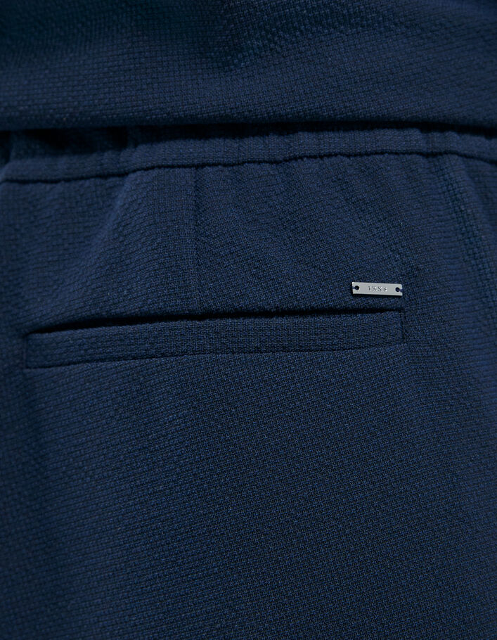 Jogpant marine en seersucker Homme