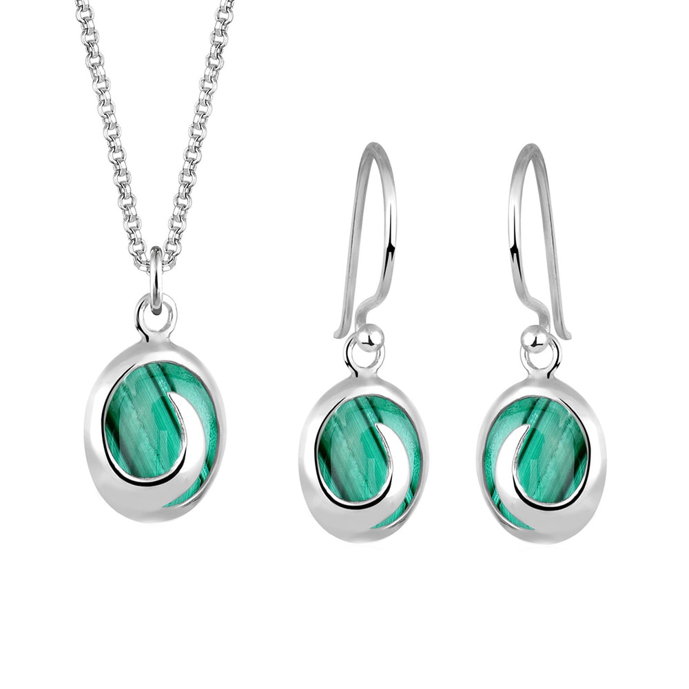 Elli Elli Ensemble de Bijoux Femmes Spirale Pendentif Set Pendentif d'oreilles avec pi Bijoux