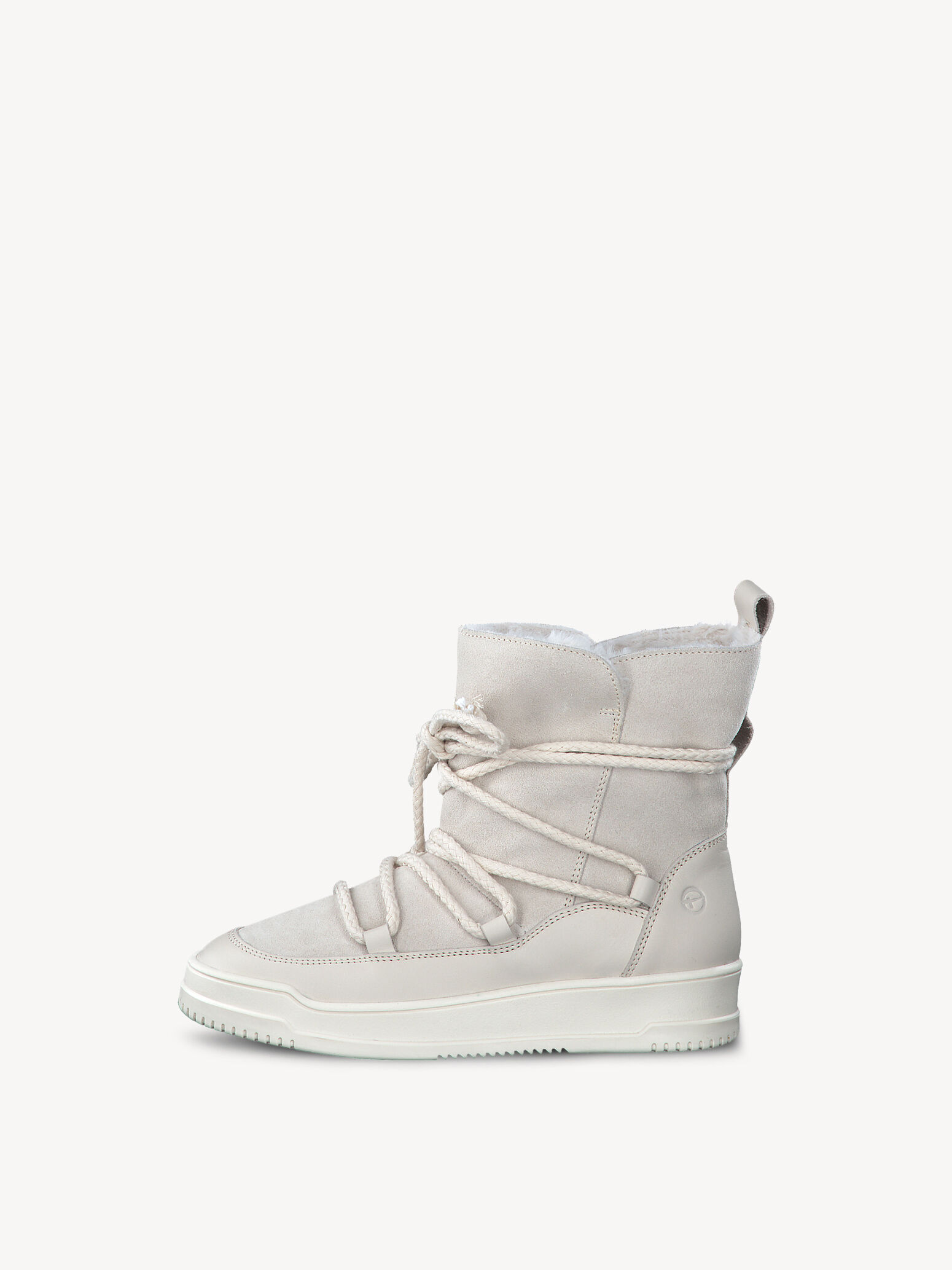 Bottine en cuir - beige doublure chaude