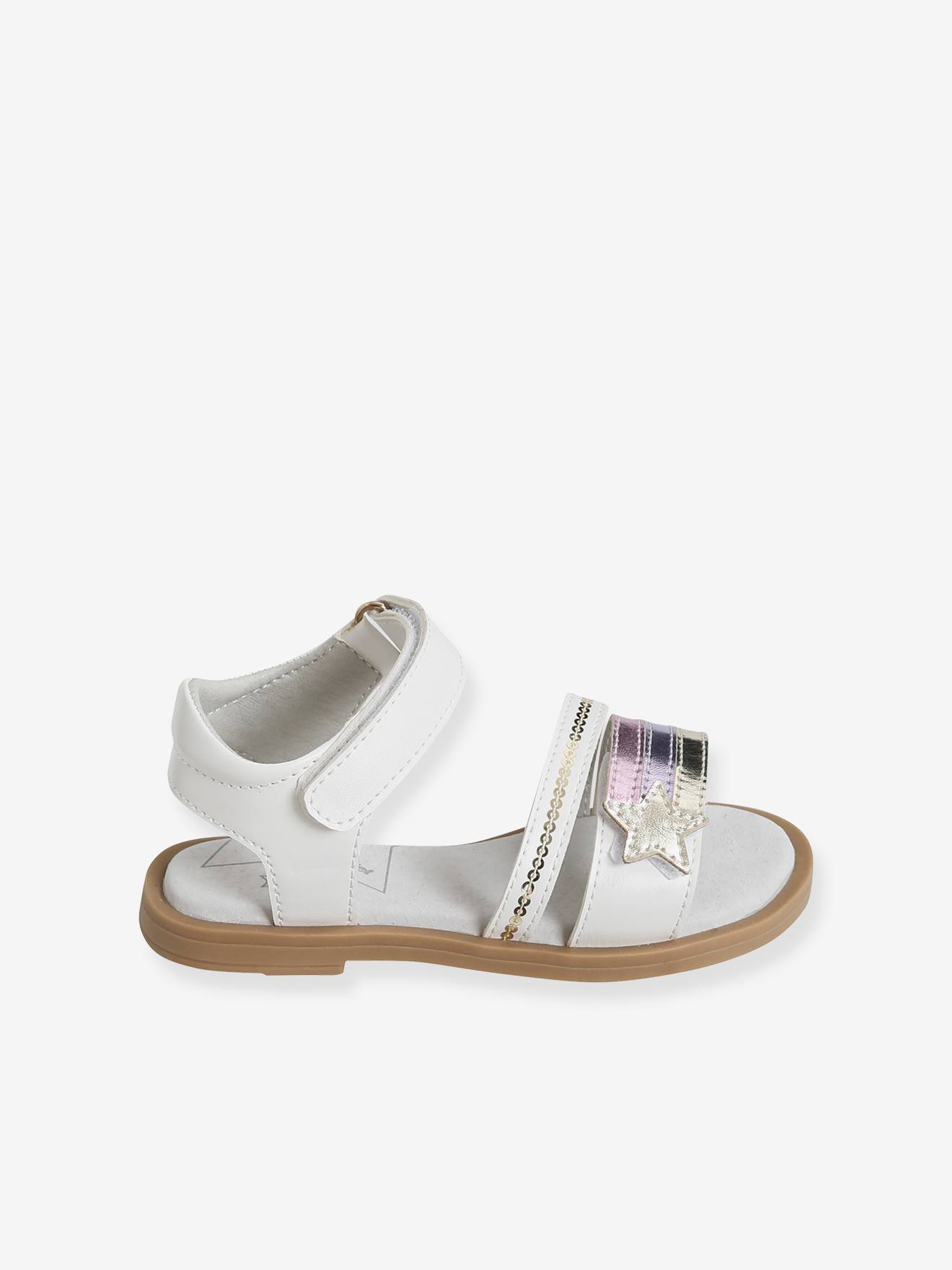 Sandales scratchées fille collection maternelle blanc