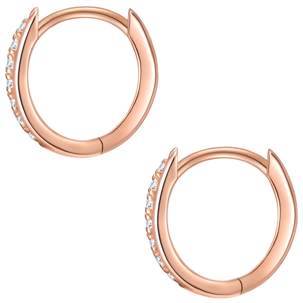 Glanzstücke München Créoles en argent Argent sterling Oxyde de zirconium (CZ) en Or rose Boucles d'oreilles