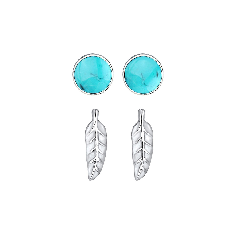 Elli Elli Boucles d'Oreilles Femme Mettent en Scène le Festival Feather Boho en Argent Boucles d'oreilles