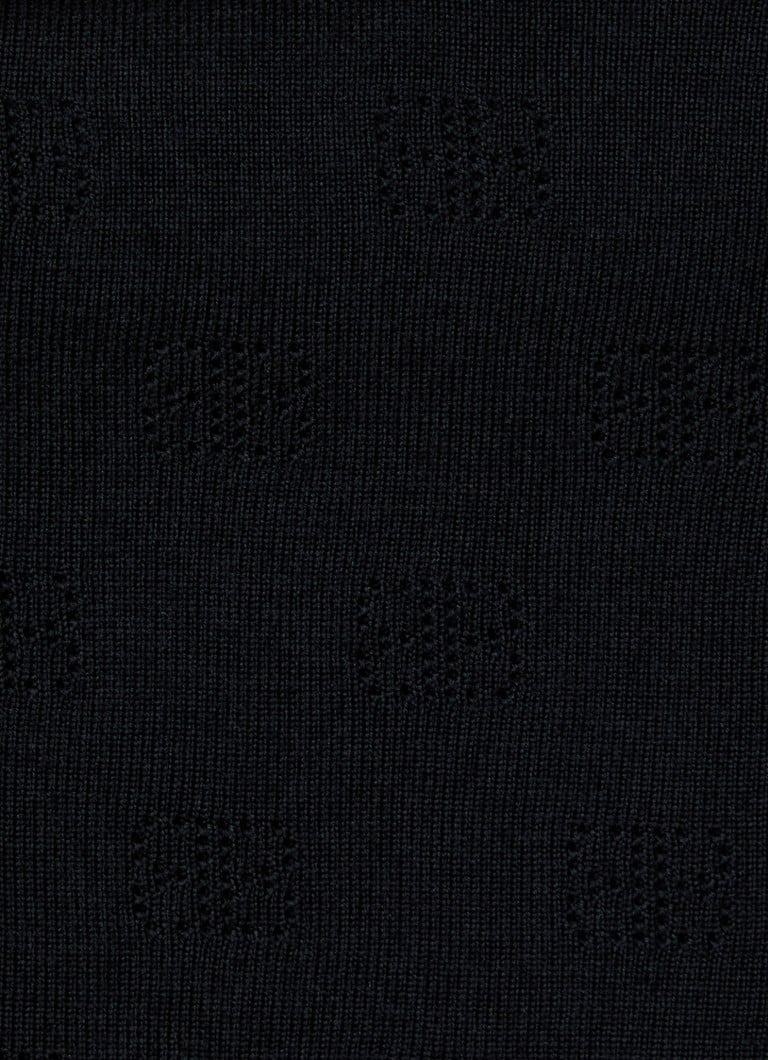 Balenciaga λεπτή πλεκτή κοντή μπλούζα με πλεκτό λογότυπο