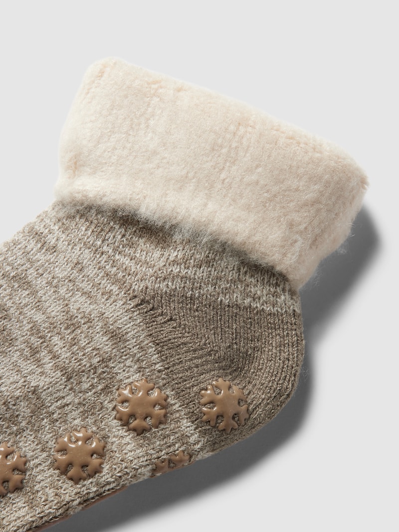 Socken mit Allover-Muster Modell 'WARM-UP' in taupe