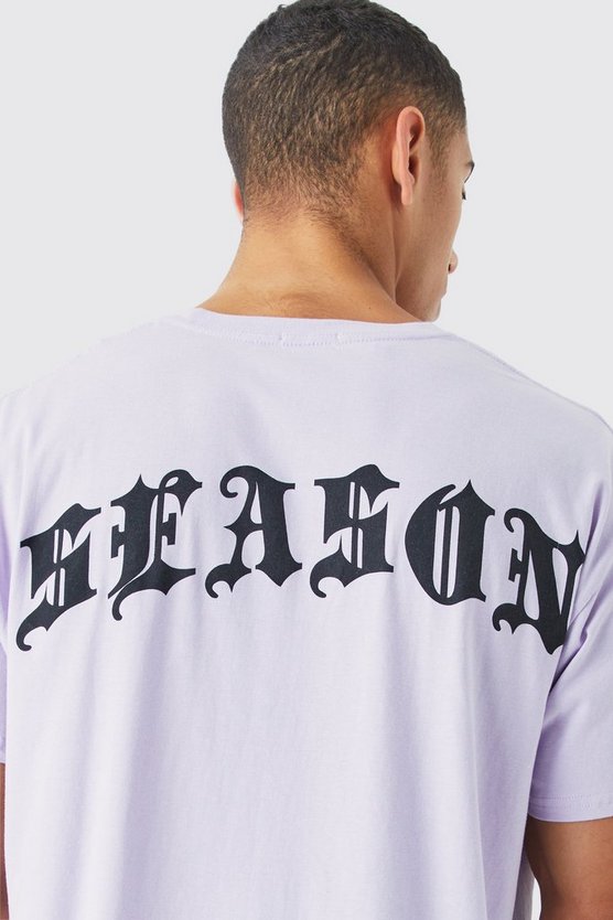 Oversize T-Shirt mit Gothic Season Print