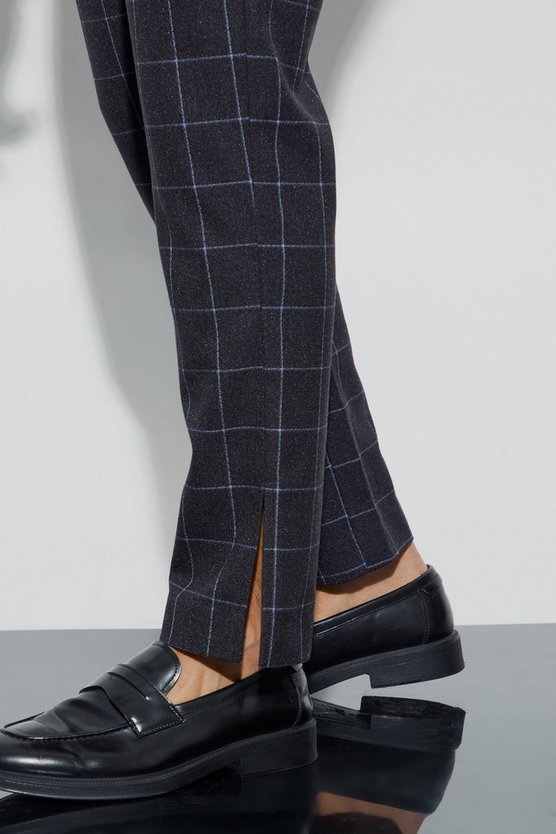 Karierte Hose mit geradem Bein