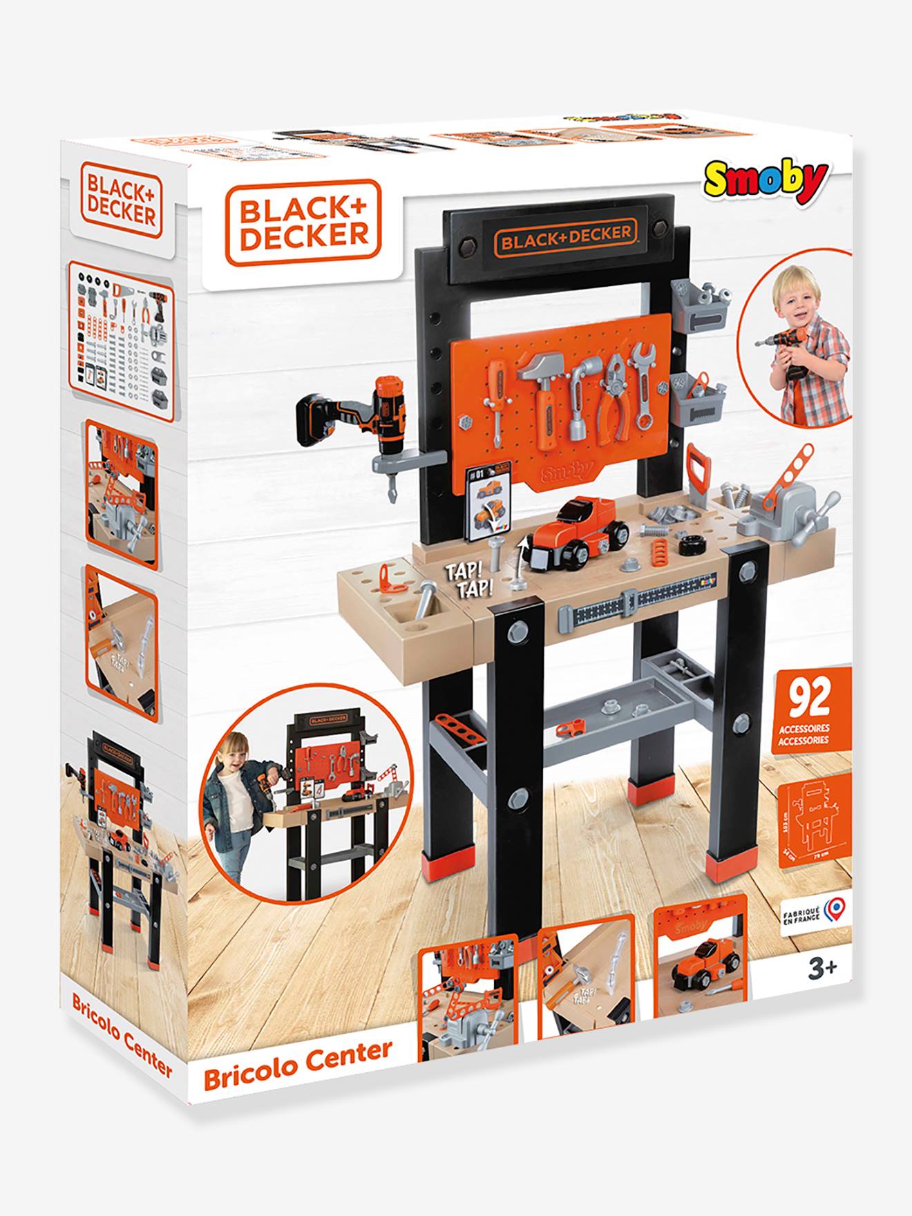 Smoby Kinder Spiel-Werkbank BRICOLO CENTER BLACK+DECKER SMOBY - mehrfarbig